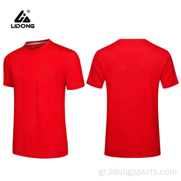 Χονδρική φτηνή κενά κόκκινο t πουκάμισο προσαρμοσμένο λογότυπο